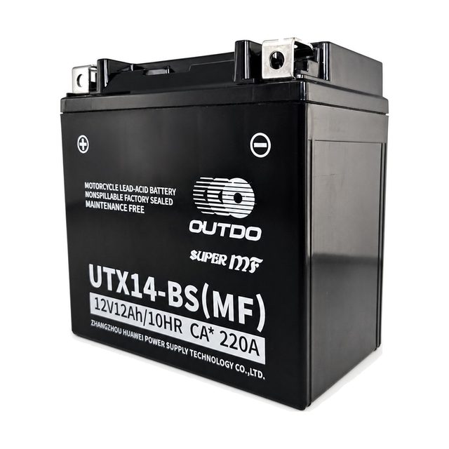 OUTDO UTX14-BS: otra vista de la batería y su etiqueta