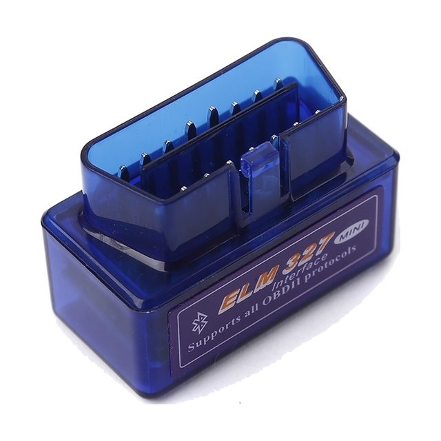 Mini ELM327 Bluetooth v2.1 de carcasa azul transparente