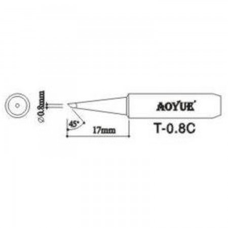 AOYUE T0,8C REPLACEMENT SOLDERING IRON TIPS Soldering iron tips Aoyue 1.00 euro - satkit