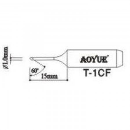 AOYUE T1CF Replacement soldering iron tips Soldering iron tips Aoyue 2.48 euro - satkit