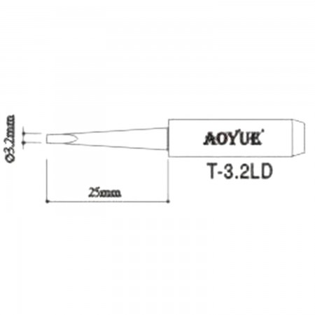 AOYUE T3,2LD replacement soldering iron tips Soldering iron tips Aoyue 2.97 euro - satkit
