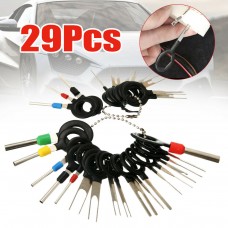 Set 29 Pcs Auto Wire Harness Terminal Removal Key Stainless Steel Needle Retractor Connector Picking Tool