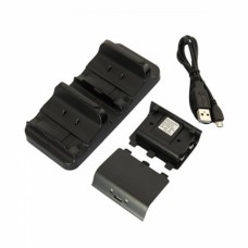 2x Charging System For Xbox One + 2  Rechargable Battery Pack Black