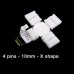Clip Connector 10mm 4Pin 5050 RGB LED X-Shape for LED Strip
