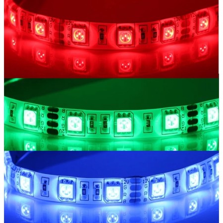 5Meter 60-LED/Meter 5050 SMD Wasserdicht Weiß Flexibler Lichtstreifen Energiesparend Farbe REGELBAR RGB LED LIGHTS  12.30 euro - satkit