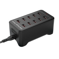 10 Port Smart USB Charging Station with IQ Charge - 50W 12A, 2.4A per Port - Ideal for Home, Office & Travel Use