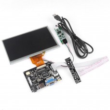 7 Inch Tft Lcd Monitor For Raspberry Pi Touch Screen + Driver Board Hdmi Vga 2av