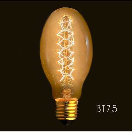 BT75 espiral-Lâmpada de filamento E27, 40W Edison Vintage Decoração Industrial