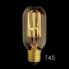T45 Vertical E27 Filament Light Bulb 40w Edison Vintage Decorative Industrial