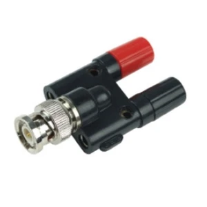 Adaptador BNC macho a 2 conectores hembra 4mm AD4246 de Amass