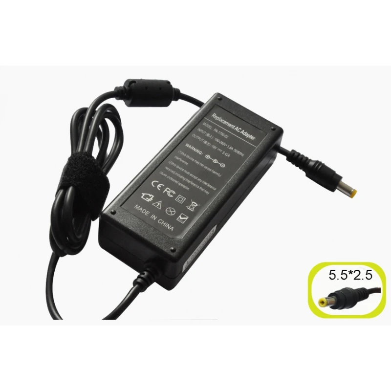 Adaptador de corriente Acer 65w 19v 3.42a compatible para portátiles