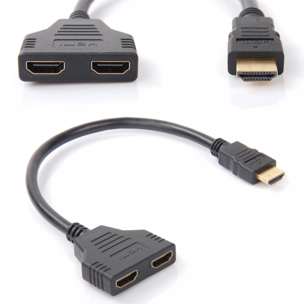 Adaptador HDMI macho a 2 salidas HDMI hembra splitter satkit