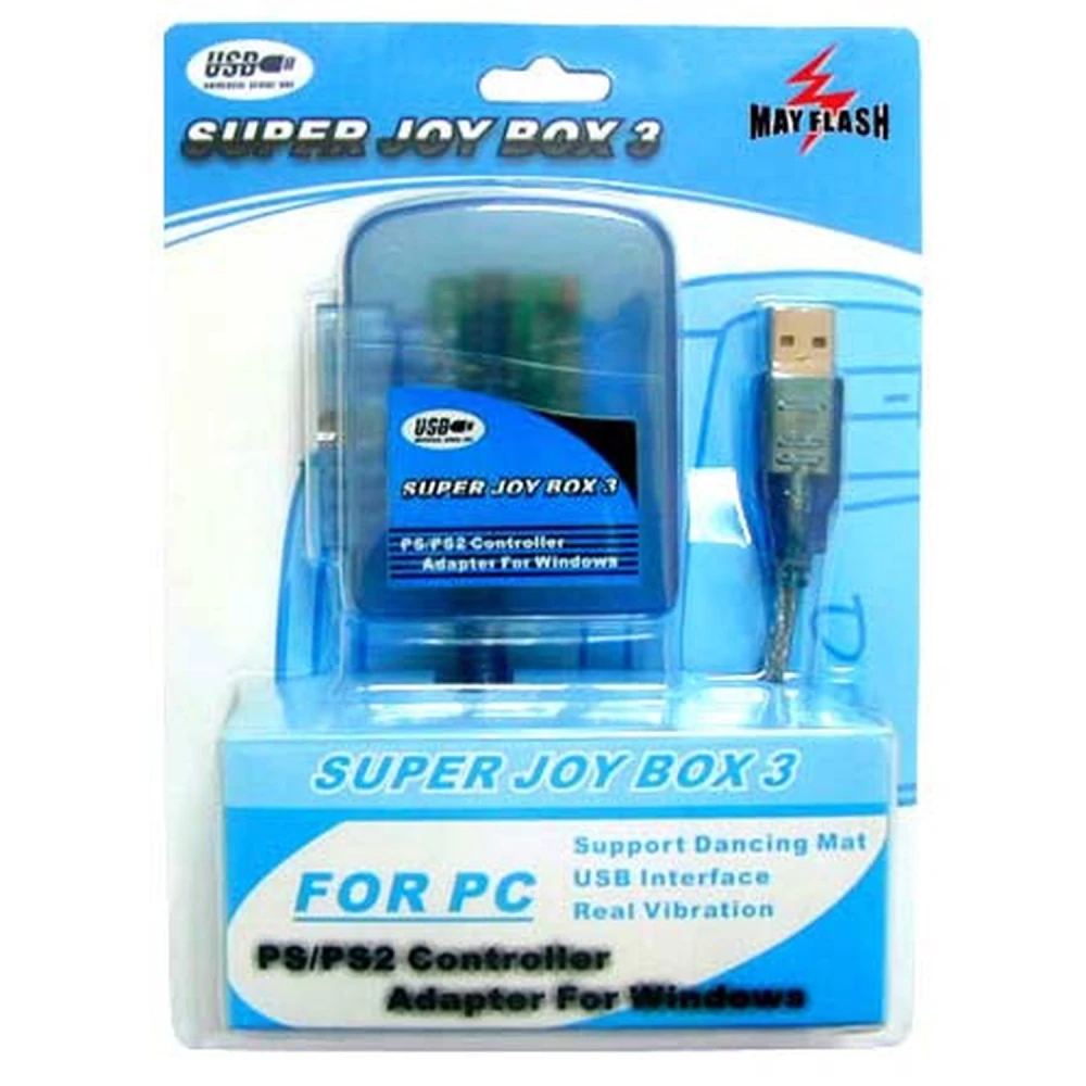 Adaptador mando PS2 a PC Super Joy Box Pro 3 de Mayflash con conexión USB