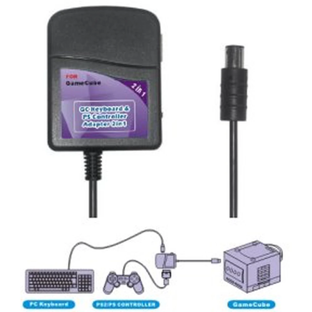 Adaptador Teclado + Mando Ps2/Psx para Nintendo GameCube compatible y funcional