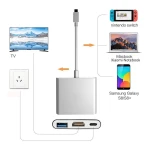 Adaptador USB C a HDMI 4K para Nintendo Switch y Hub USB 3.1 Tipo C