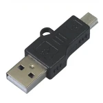 Adaptador USB macho a Mini-USB macho para conexiones versátiles