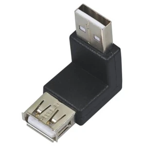 Adaptador USB macho a USB Hembra ángulo 90º para conexiones compactas y seguras