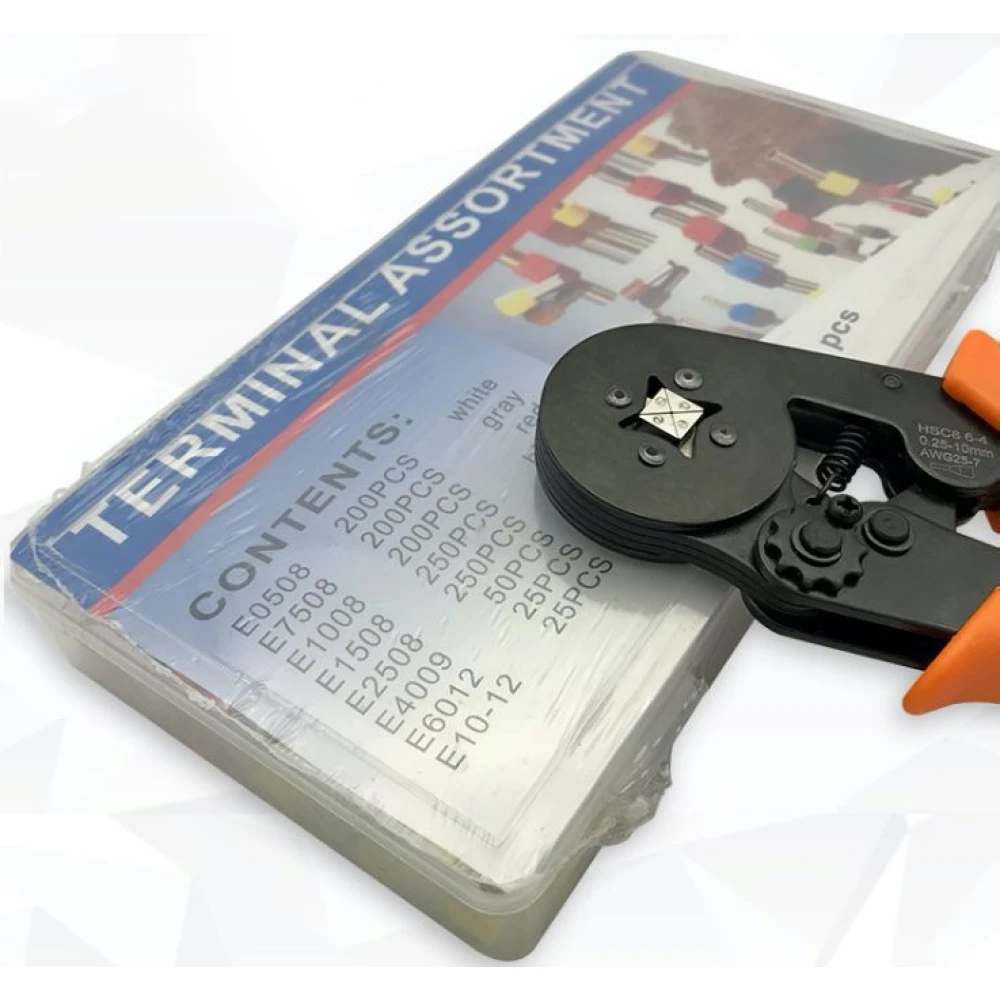 Alicates crimpadores con terminales 0.25-10 mm² - Kit de 1200 piezas