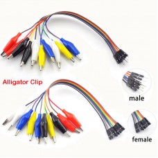 Alligator Crocodile Clip 10pin Male Female Jumper Wire Test Lead Cable 20cm