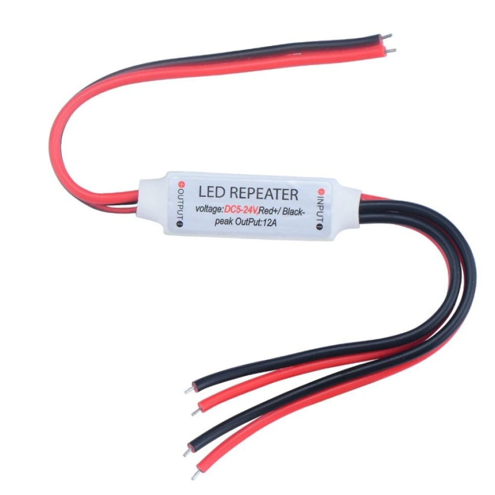 Amplificador para tira led monocolor 24v tamaño mini para señal amplificada