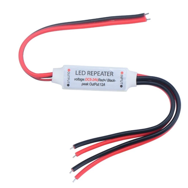 Amplificador para tira led monocolor 24v tamaño mini para señal amplificada