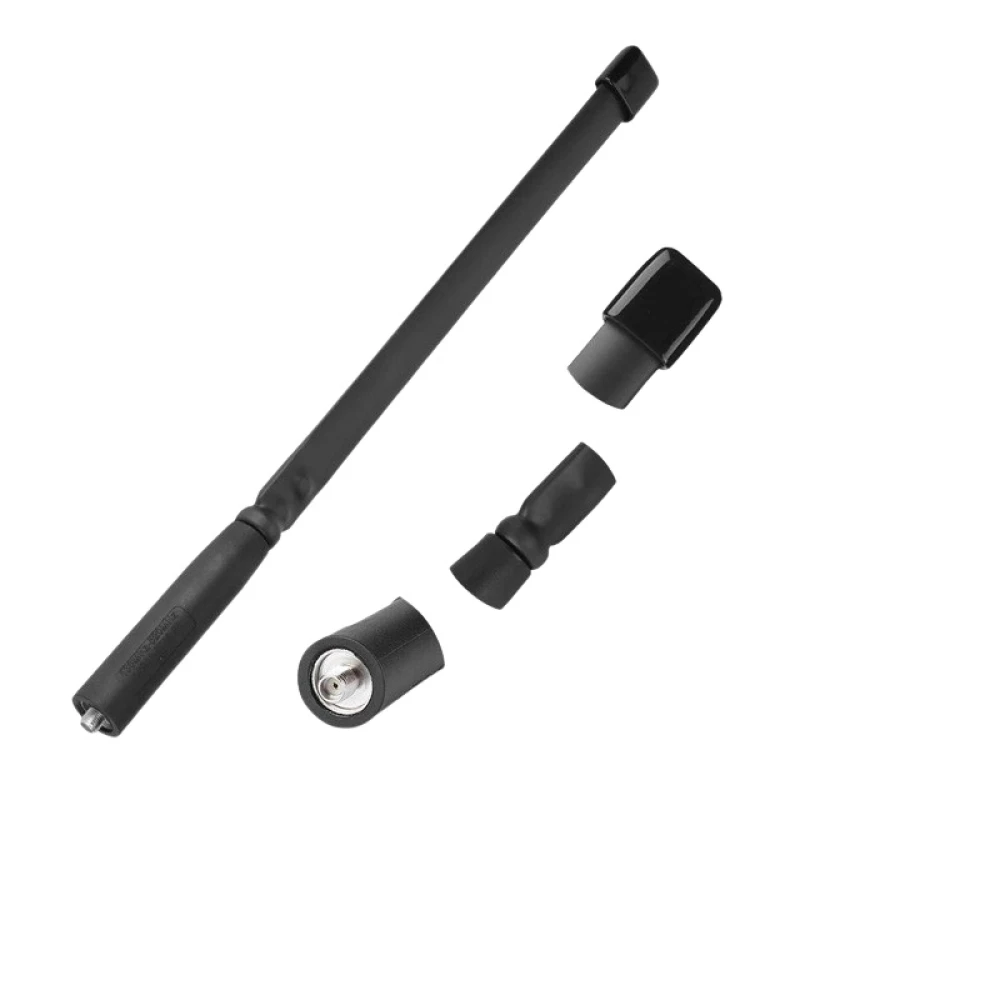 Detalle del conector SMA hembra de la antena táctica plegable Baofeng