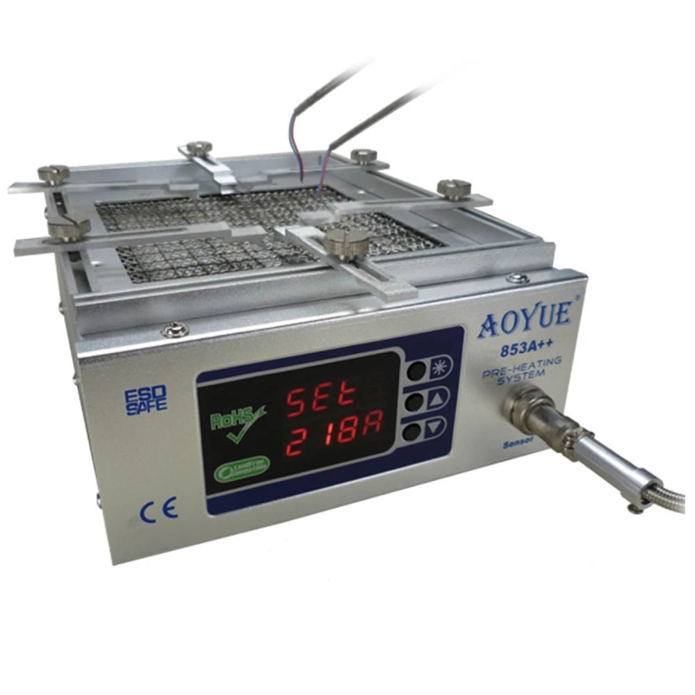 Aoyue 853a++ estación de precalentamiento con control digital y soporte extensible