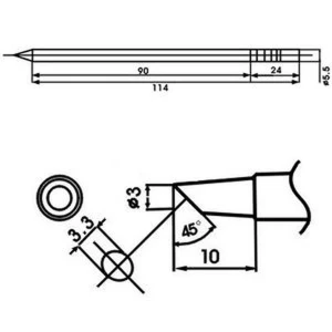 Aoyue LF-3BC Punta soldador con resistencia incluida para estaciones de soldadura