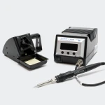 Vista frontal de la estación de soldadura digital Aoyue Int9378 Pro Series