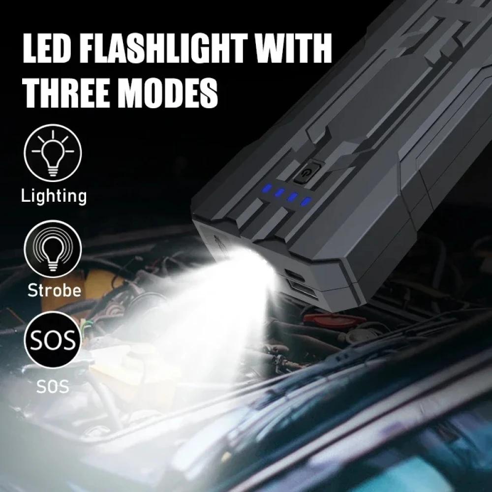 Arrancador de batería para coche 8000mAh Jumpstarter S301 compacto y seguro con linterna LED SOS