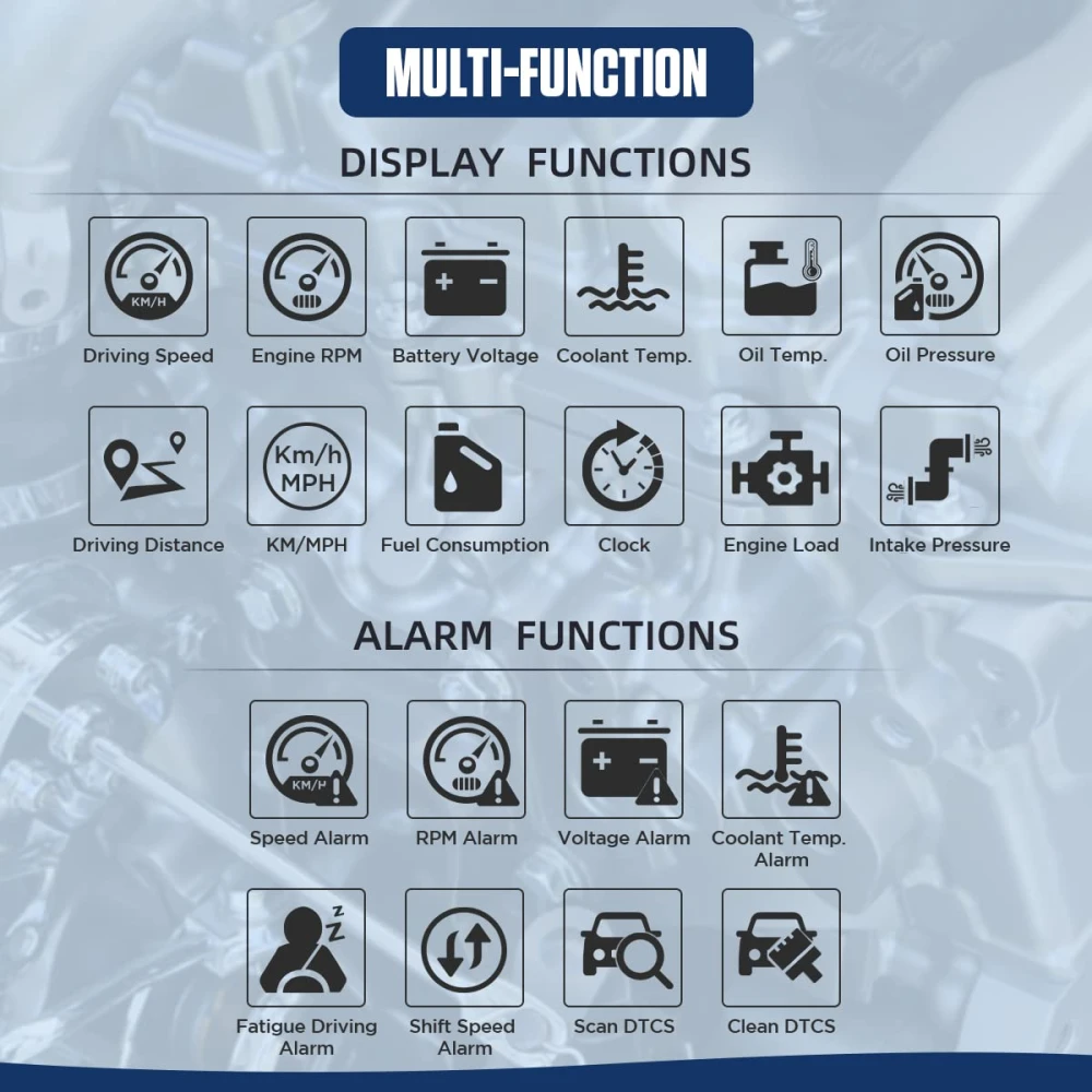 Medidor digital Autool X60 con funciones de diagnóstico OBD-II