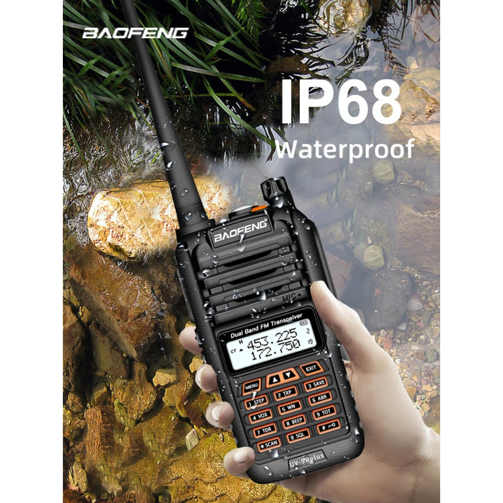 Baofeng UV9R Plus walkie-talkie de largo alcance con 160 canales VHF/UHF