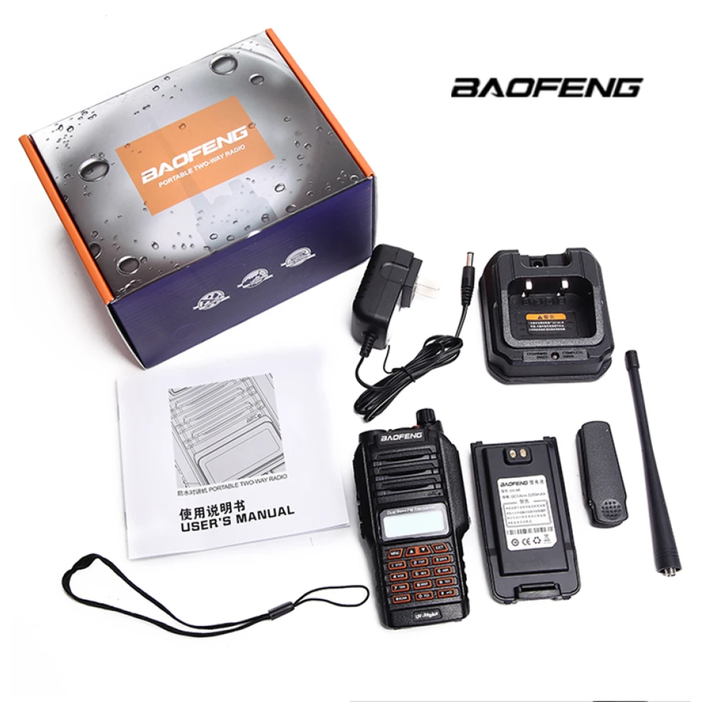 Baofeng UV9R Plus walkie-talkie de largo alcance con 160 canales VHF/UHF