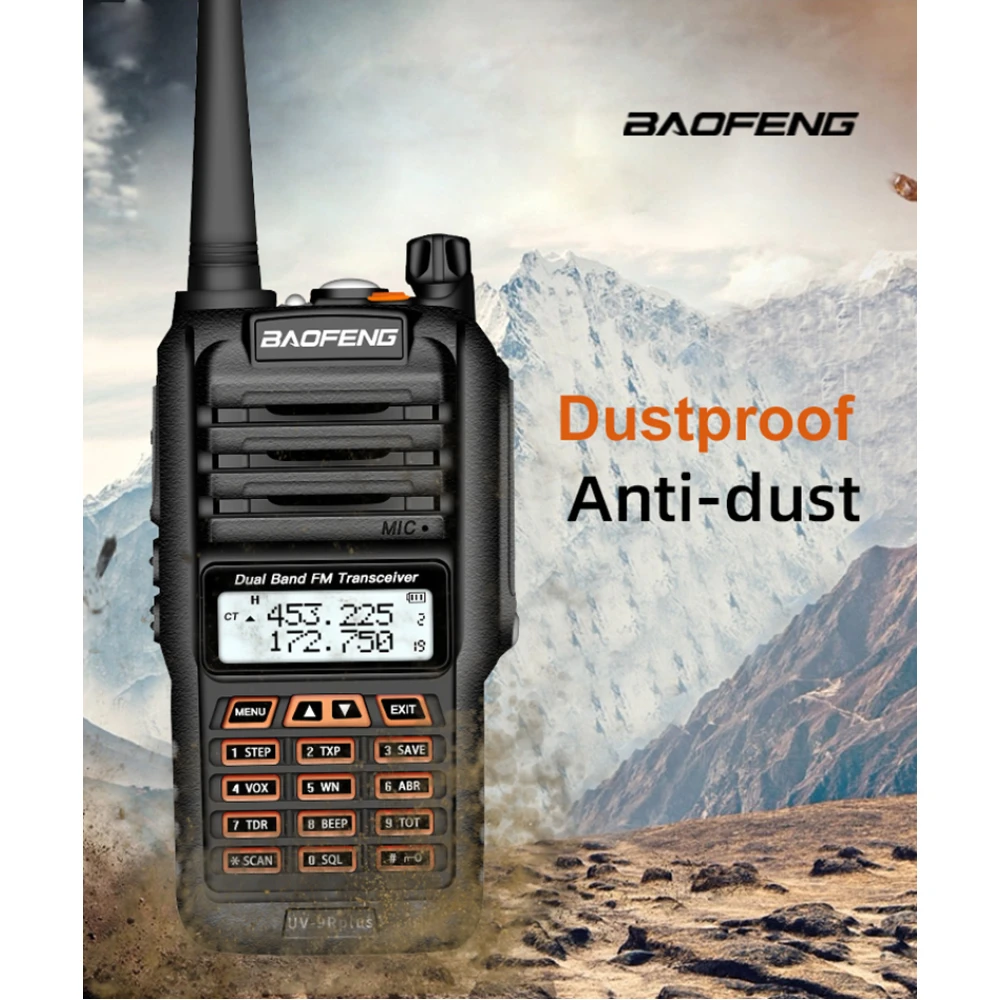 Radio Baofeng UV9R Plus con alarma de emergencia y bloqueo de teclado automático
