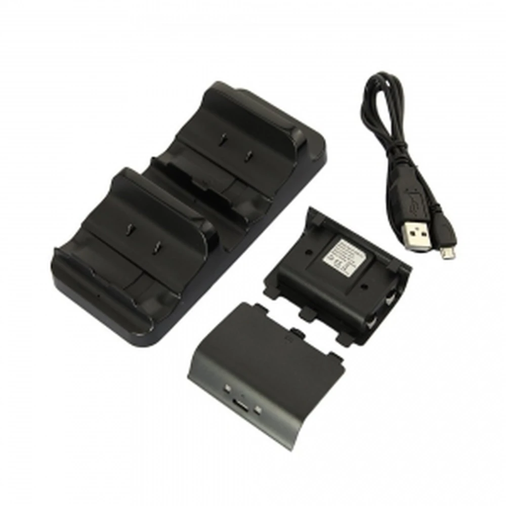 Base de carga dual para Xbox One con 2 baterías recargables satkit