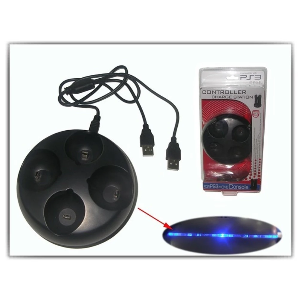 Base de carga para 4 mandos PS3 Move - carga simultánea y eficiente