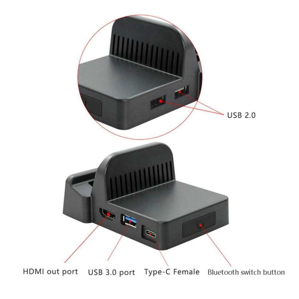 Base Dock portátil para Nintendo Switch - Mini Dock HDMI USB compacto