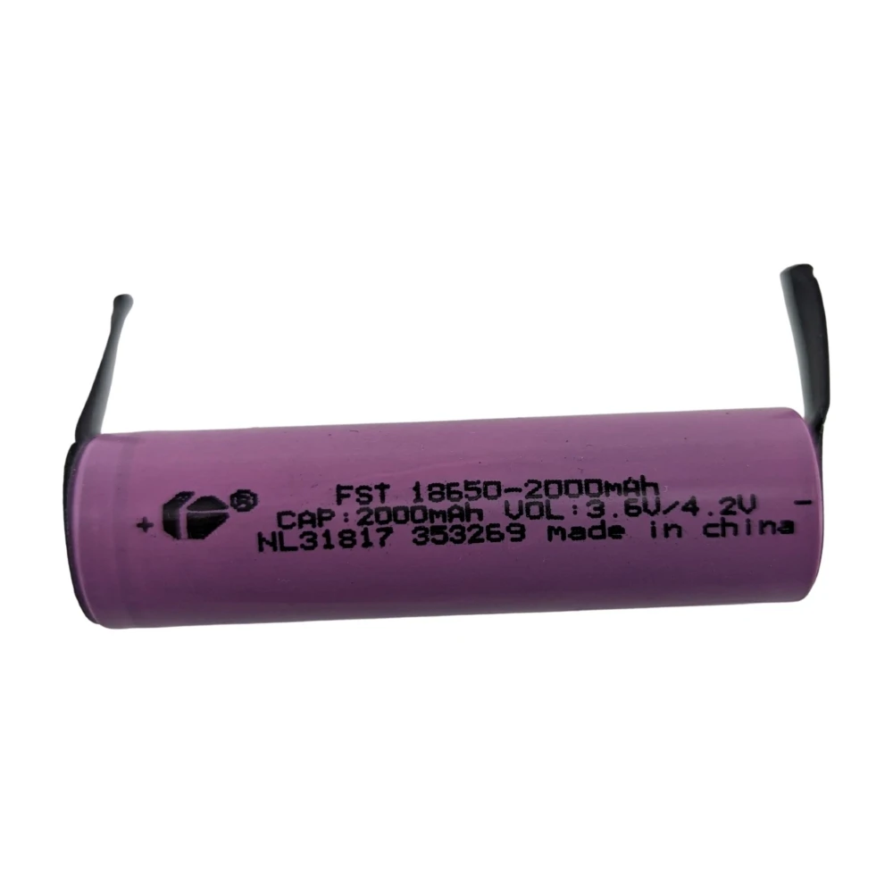 Batería 18650 2000mAh con Lengueta para Soldar - Alta Capacidad y Durabilidad