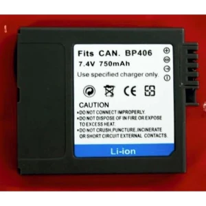 Batería compatible Canon BP-406/407 para cámaras digitales y videocámaras