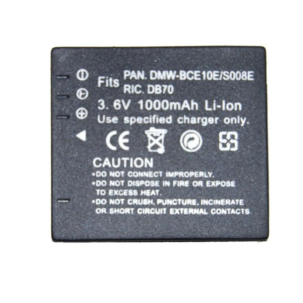Batería compatible Panasonic CGA-008E/BCE10E para cámaras digitales Panasonic