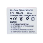 Batería compatible Samsung SB-L0737 para cámaras digitales Samsung