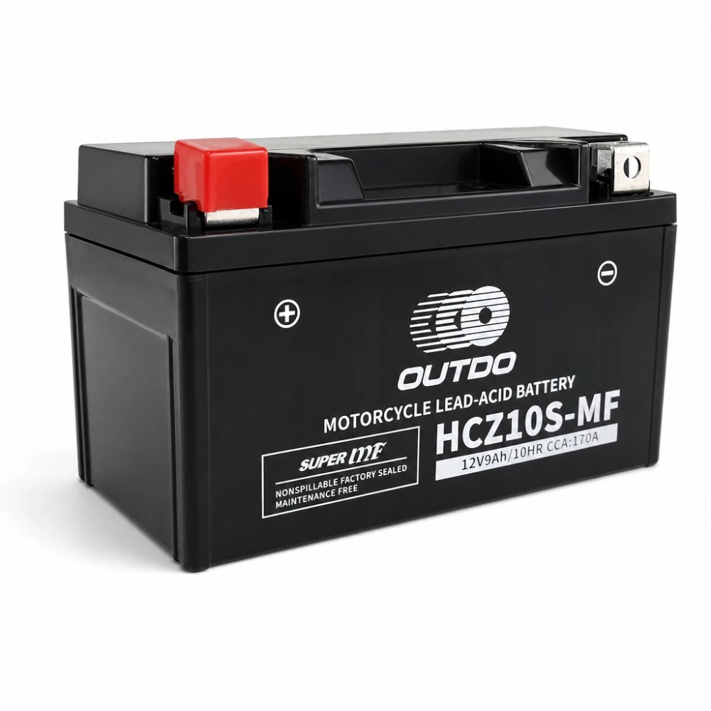 Batería Moto AGM 12V 9Ah OUTDO HCZ10S-MF - Compatible Yuasa YTZ10S(-BS) / GTZ10S / ETZ10S