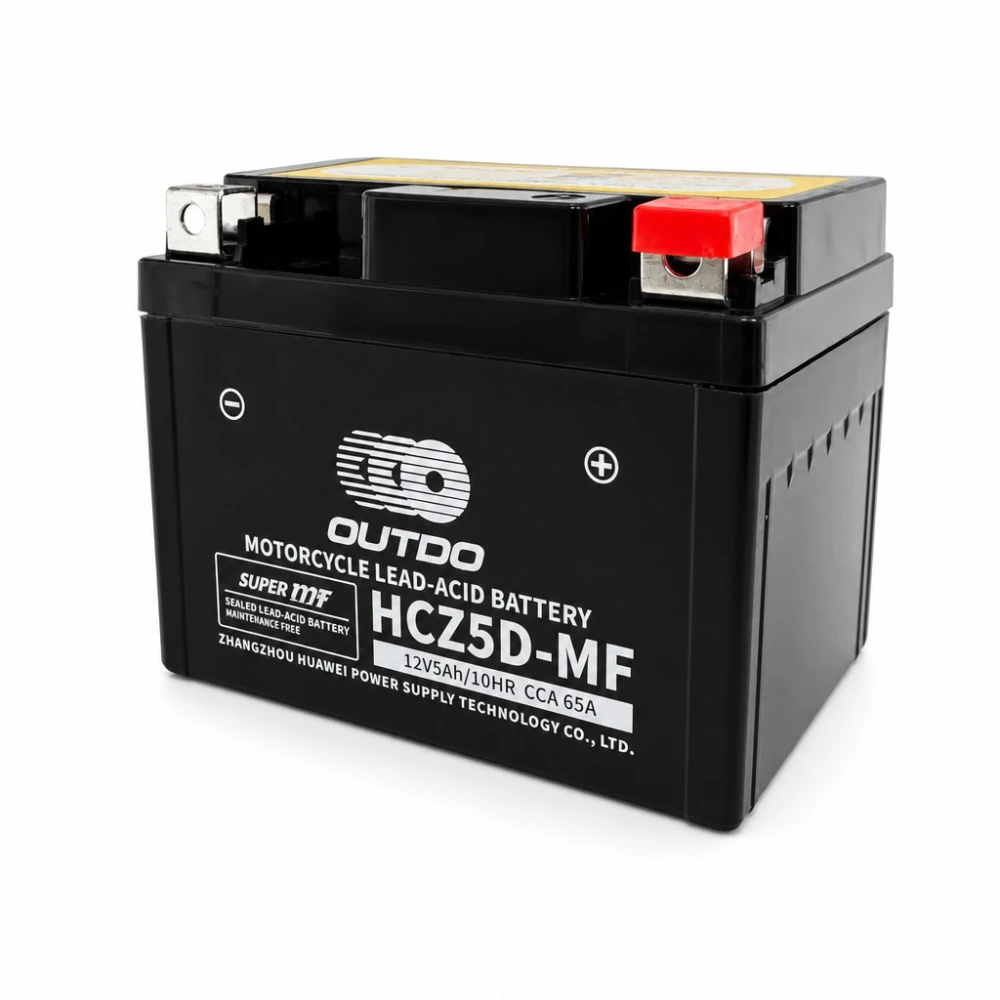 Batería Moto AGM 12V 5Ah OUTDO HCZ5D-MF - Compatible Yuasa YTZ7S-BS / GTZ7S / ETZ5L-BS