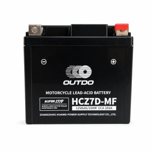 OUTDO Batería Moto AGM 12V 6Ah OUTDO HCZ7D-MF - Compatible Yuasa YTZ7S-BS / GTZ7S / ETZ7S