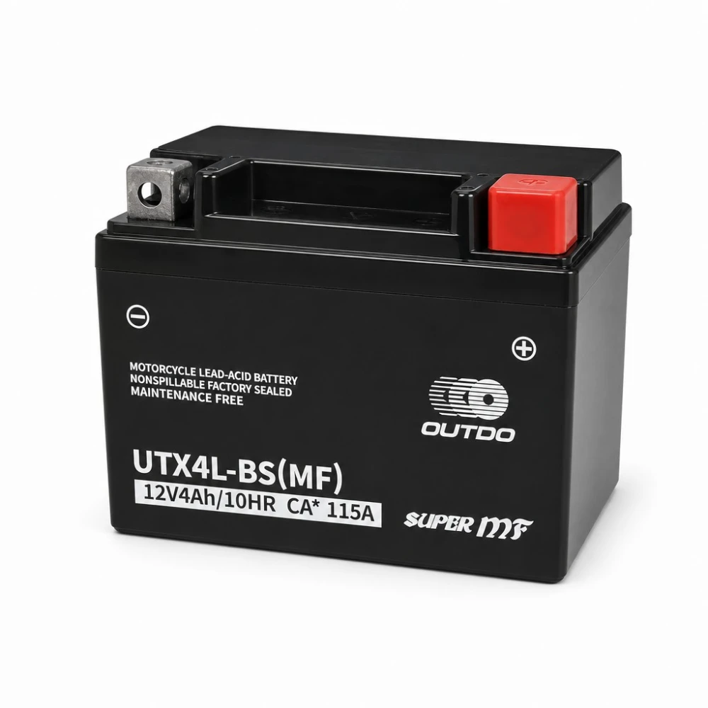 Batería Moto AGM 12V 4Ah OUTDO UTX4L-BS(MF) - Compatible Yuasa YTX4L-BS / GTX4L-BS / ETX4L-BS