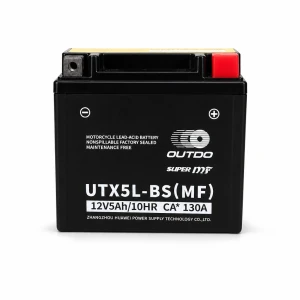 Batería Moto AGM 12V 5Ah OUTDO UTX5L-BS(MF) - Compatible Yuasa YTX5L-BS / GTX5L-BS / ETX5L-BS