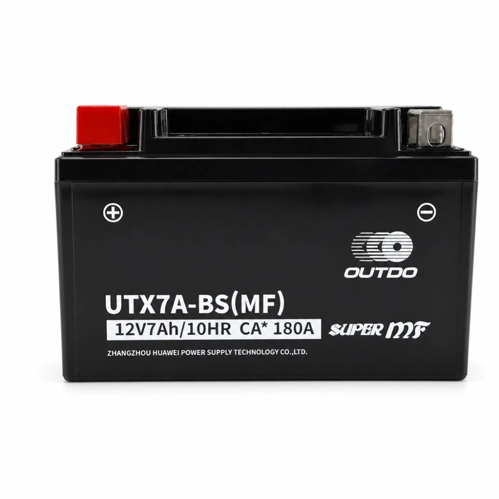Batería Moto AGM 12V 7Ah OUTDO UTX7A-BS(MF) - Compatible Yuasa YTX7A-BS / GTX7A-BS / ETX7A-BS
