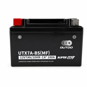 OUTDO Batería Moto AGM 12V 7Ah OUTDO UTX7A-BS(MF) - Compatible Yuasa YTX7A-BS / GTX7A-BS / ETX7A-BS