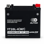 Batería Moto AGM 12V 18Ah OUTDO YT20L-4(MF) - Compatible Yuasa YTX20L-BS / GTX20L-BS / ETX20L-BS / Y50-N18L-A