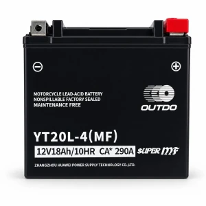 Batería Moto AGM 12V 18Ah OUTDO YT20L-4(MF) - Compatible Yuasa YTX20L-BS / GTX20L-BS / ETX20L-BS / Y50-N18L-A